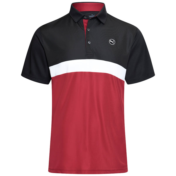 Puma Pure Colorblock Polo Shirt - Intense Red/Puma Black