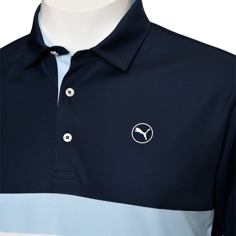 Puma Pure Colorblock Polo Shirt - Deep Navy/White Glow