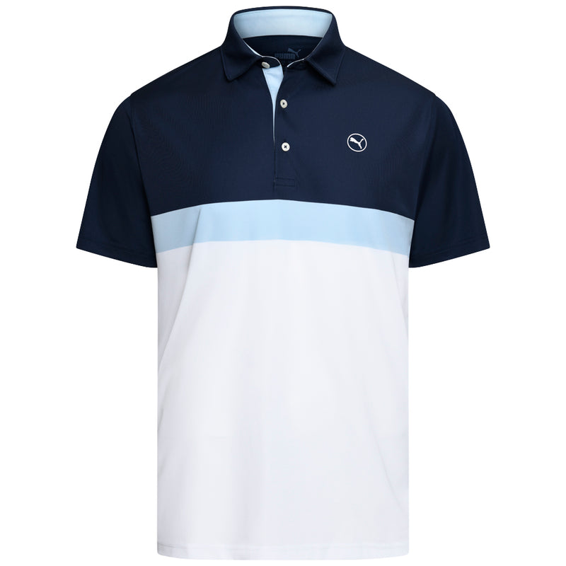 Puma Pure Colorblock Polo Shirt - Deep Navy/White Glow