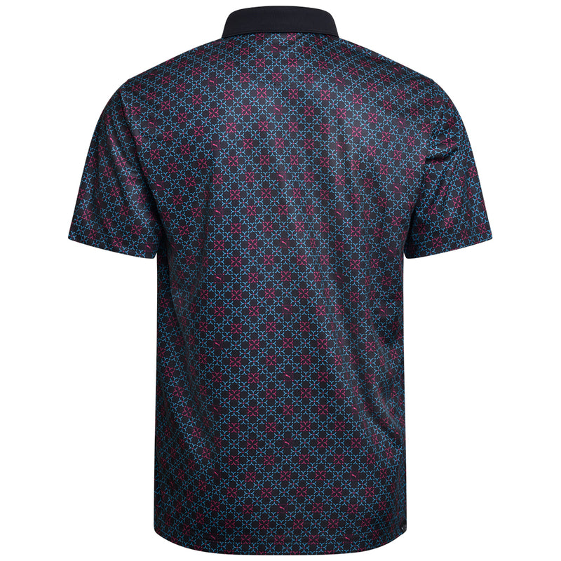 Puma Pure Monogram Polo Shirt - Black/Aqua Blue