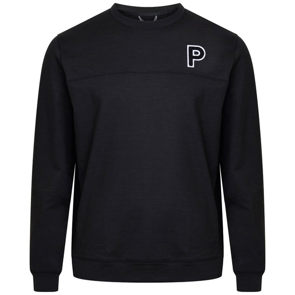 Puma Cloudspun Patch Crewneck Sweater - Black Heather