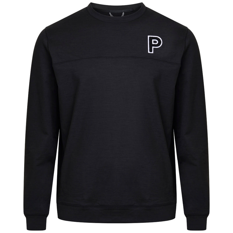 Puma Cloudspun Patch Crewneck Sweater - Black Heather