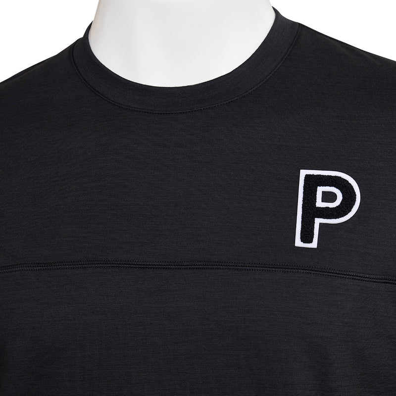 Puma Cloudspun Patch Crewneck Sweater - Black Heather