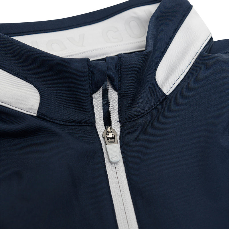 Puma Junior Lightweight 1/4 Zip Pullover - Deep Navy/Ash Gray