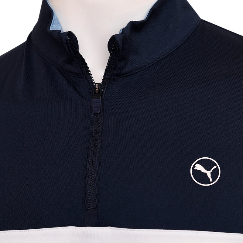 Puma Pure Colorblock 1/4 Zip Pullover - Deep Navy/Zen Blue