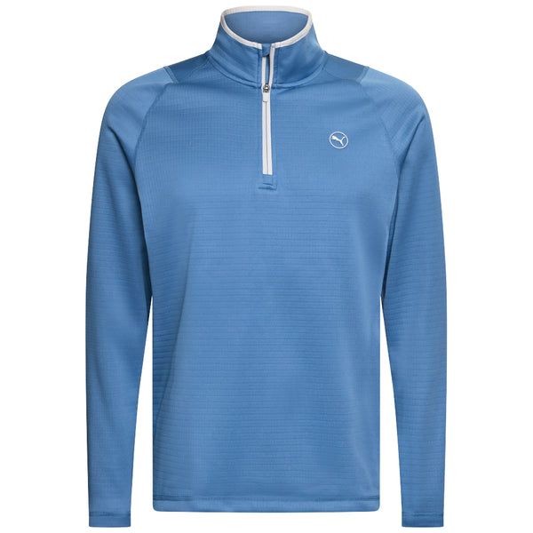 Puma Waffle Fleece 1/4 Zip Sweater - Blue Horizon