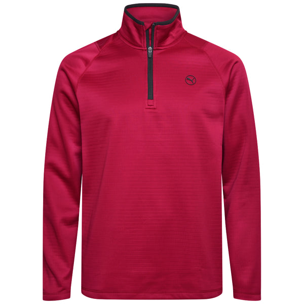 Puma Waffle Fleece 1/4 Zip Sweater - Intense Red