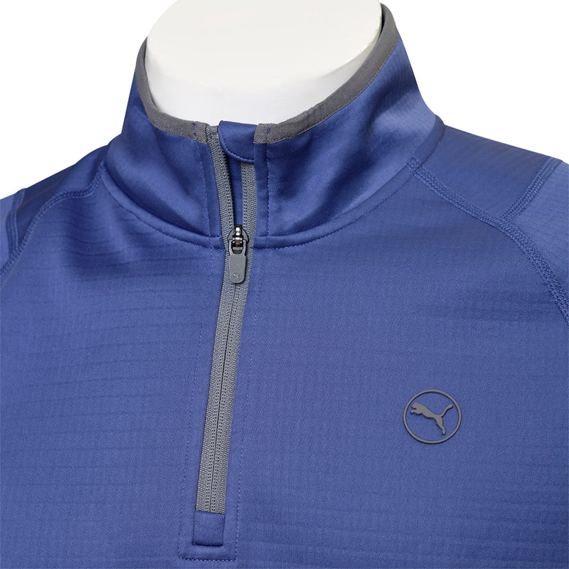 Puma Waffle Fleece 1/4 Zip Pullover - Blue Crystal