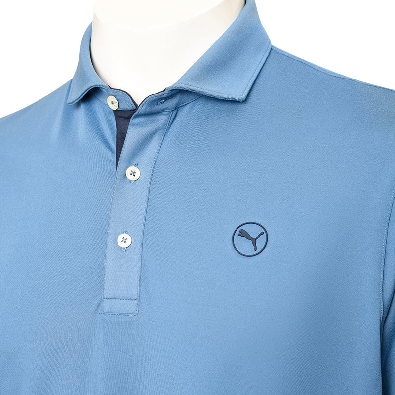 Puma Cloudspun Longsleeve Midweight Polo Shirt - Blue Horizon/Deep Navy