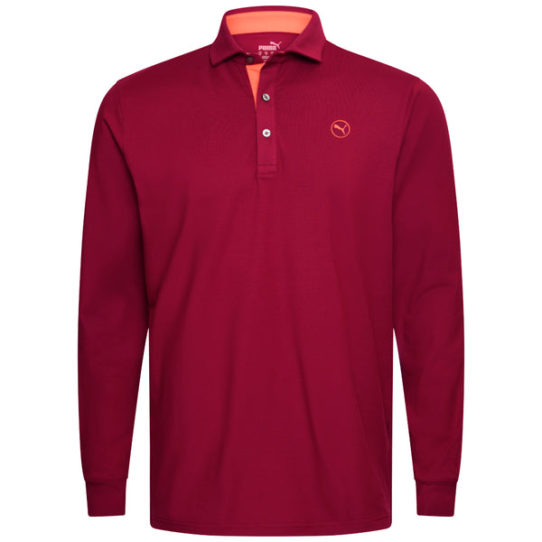 Puma Cloudspun Longsleeve Midweight Polo Shirt - Intense Red/Redmazing