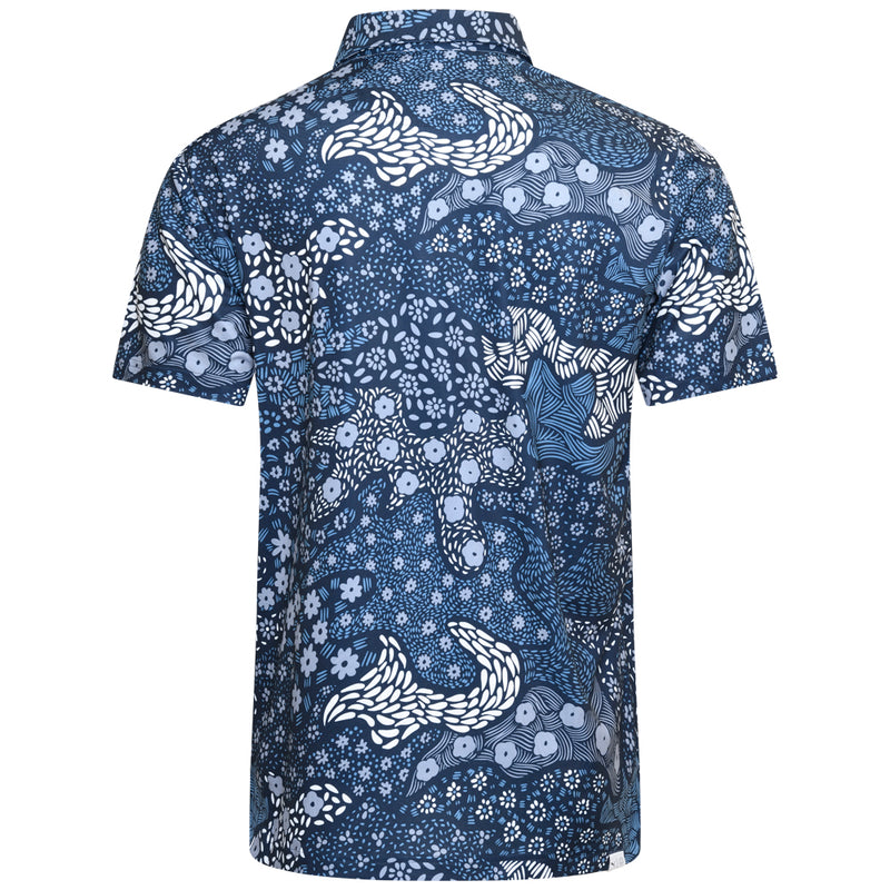 Puma Cloudspun Bloom Camo Polo Shirt - LC - Deep Navy