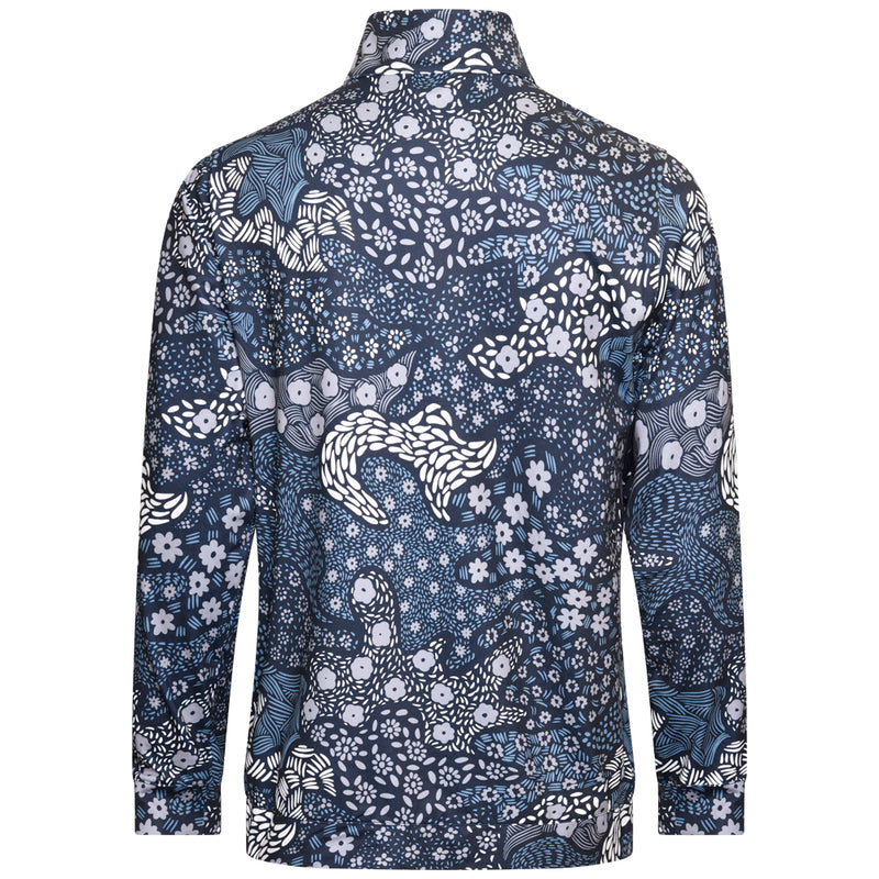 Puma Cloudspun Bloom Camo 1/4 Zip Sweater - Deep Navy/Filtered Ash