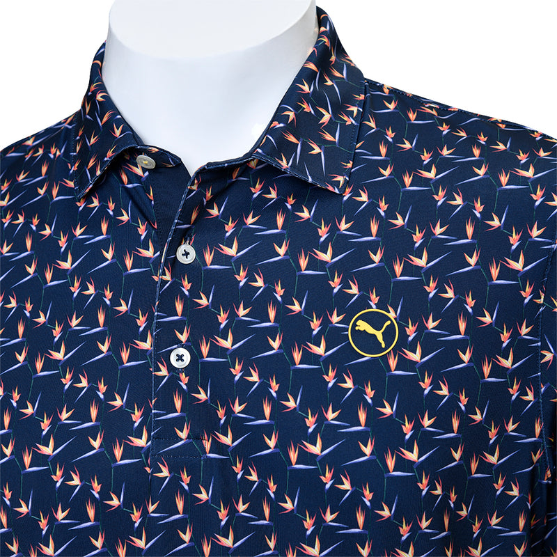 Puma MATTR Paradise Polo Shirt - Deep Navy/Sunny Yellow