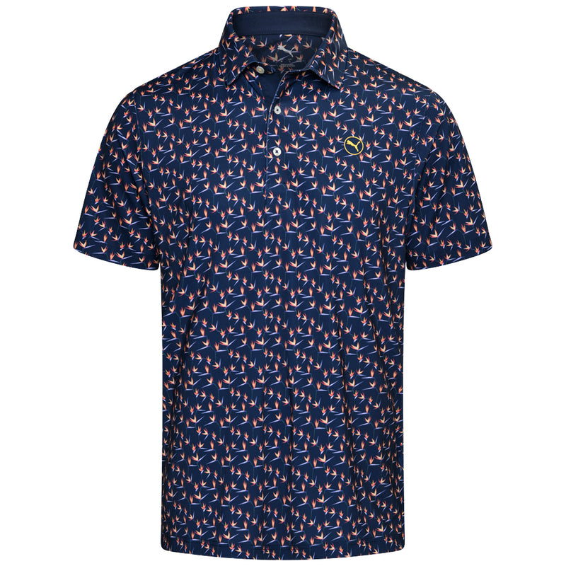 Puma MATTR Paradise Polo Shirt - Deep Navy/Sunny Yellow