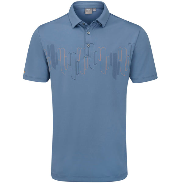 Ping Arizona Cactus Print Polo Shirt - Coronet Blue