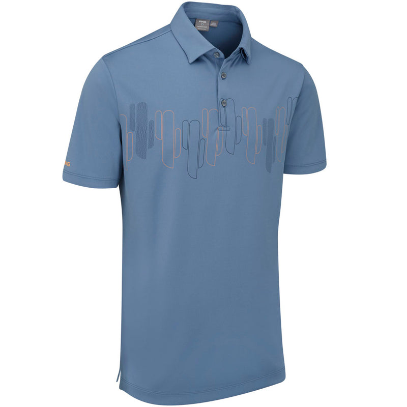 Ping Arizona Cactus Print Polo Shirt - Coronet Blue