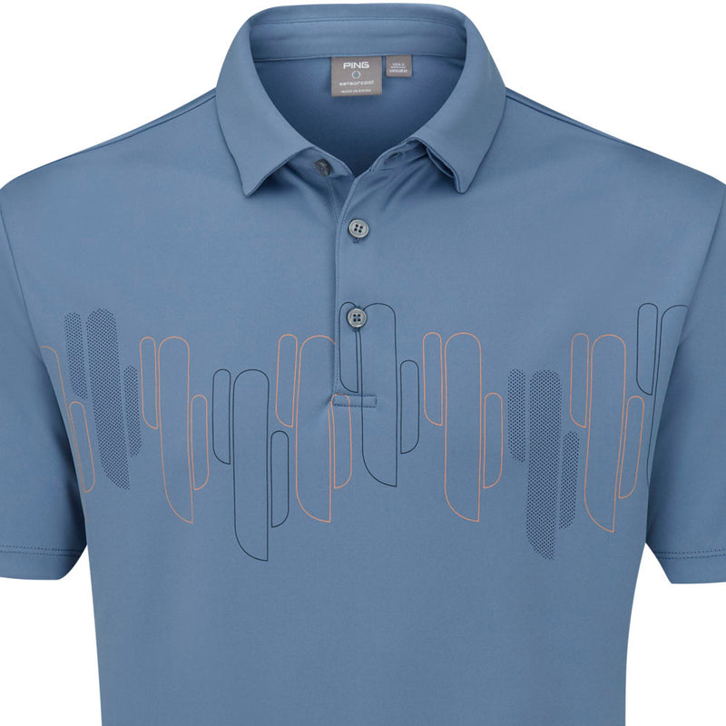 Ping Arizona Cactus Print Polo Shirt - Coronet Blue