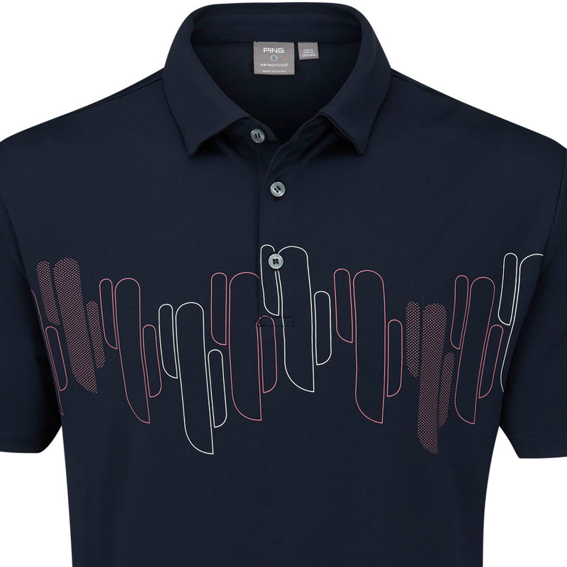 Ping Arizona Cactus Print Polo Shirt - Navy