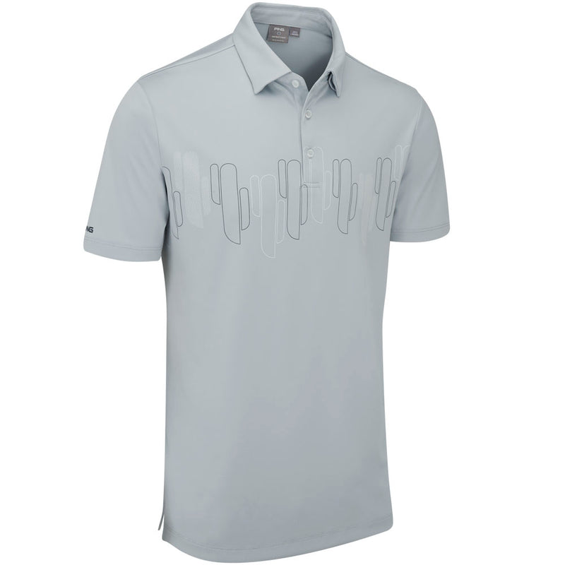 Ping Arizona Cactus Print Polo Shirt - Pearl Grey