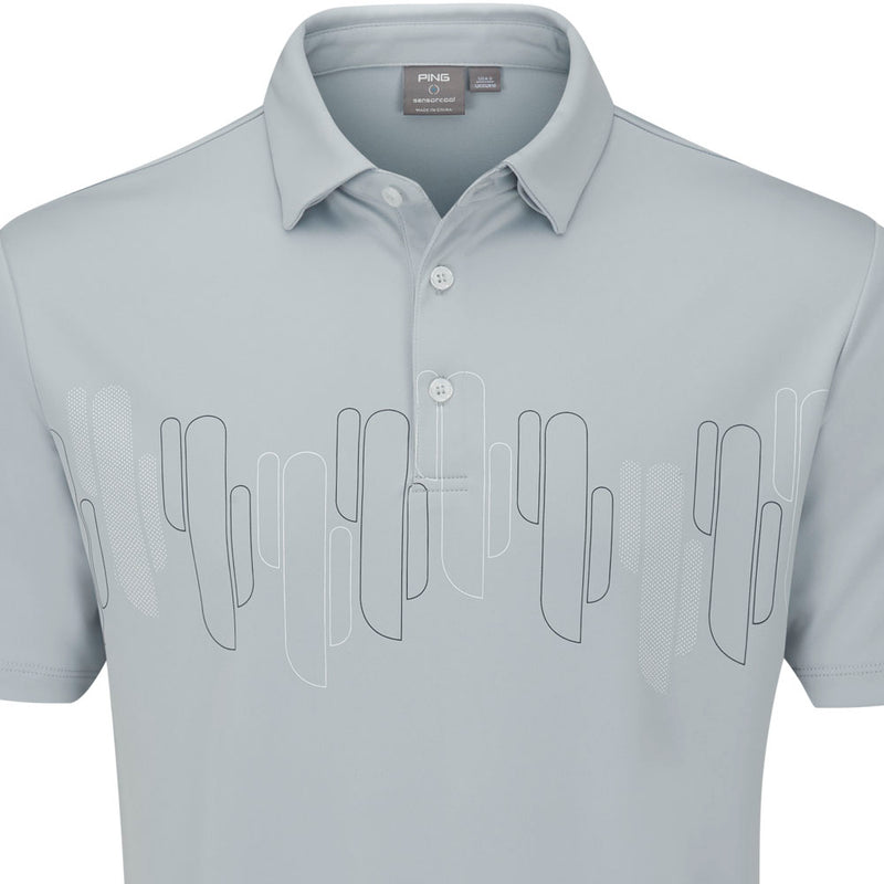 Ping Arizona Cactus Print Polo Shirt - Pearl Grey