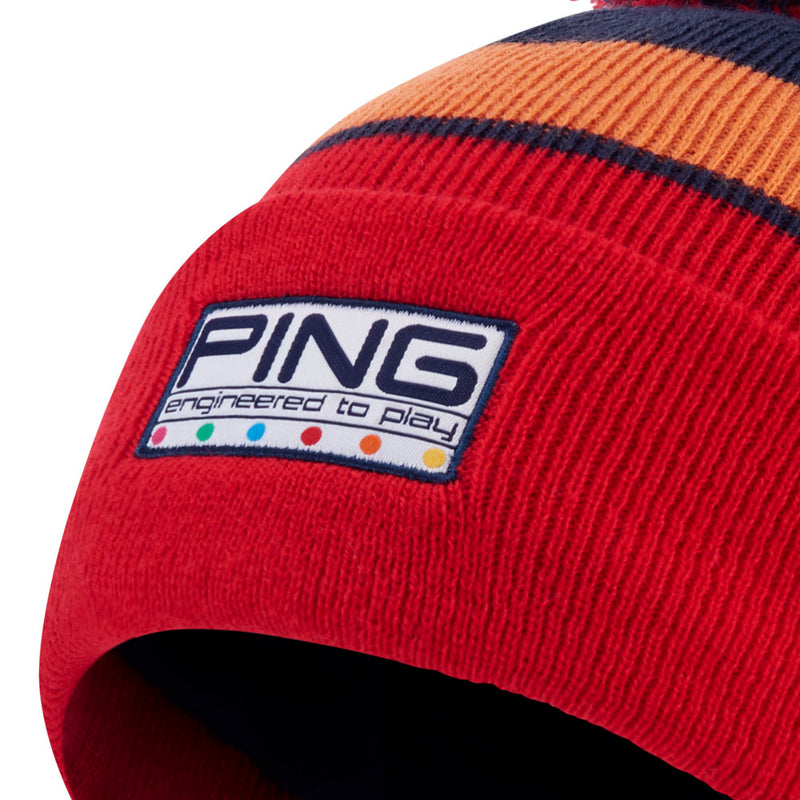 Ping Colour Code Bobble Hat - Tomato Red Multi