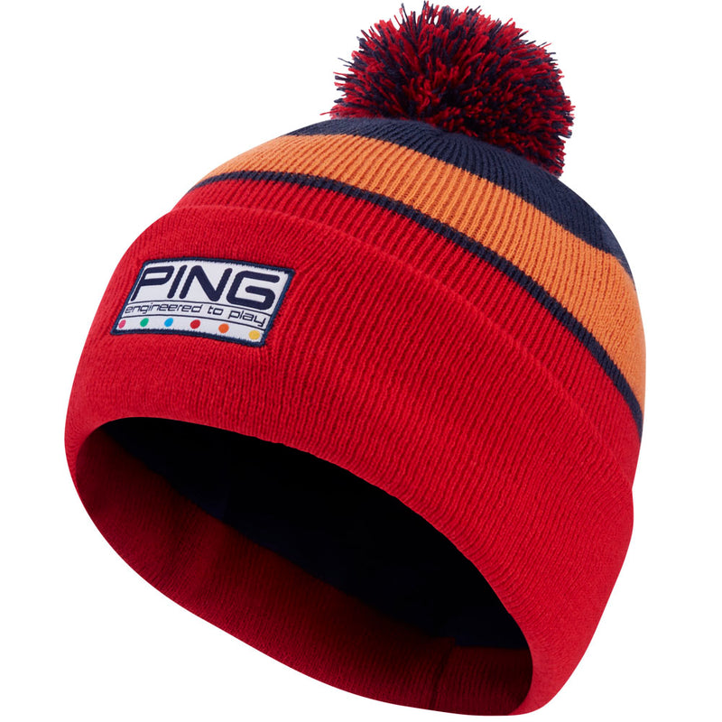 Ping Colour Code Bobble Hat - Tomato Red Multi