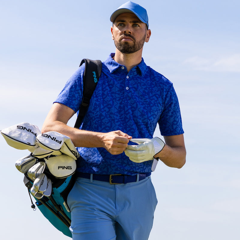 Ping Geo-Camo Polo Shirt - Ultra Blue