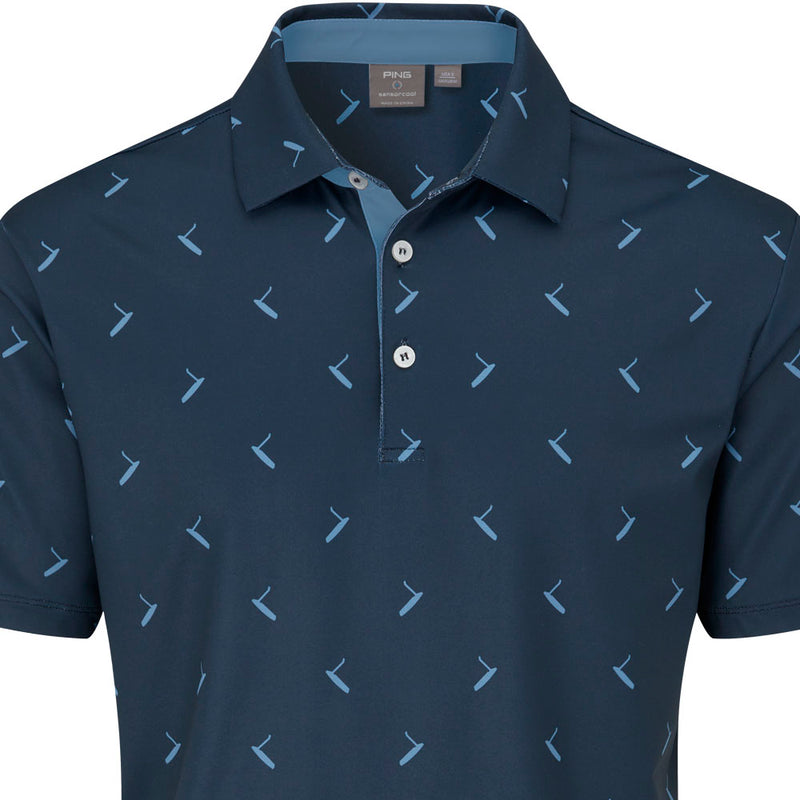 Ping Gold Putter Printed Polo Shirt - Navy Multi