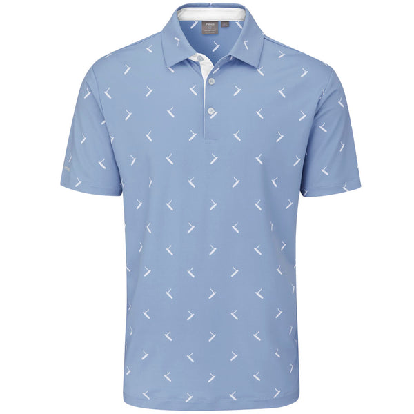 Ping Gold Putter Printed Polo Shirt - Spring Blue Multi