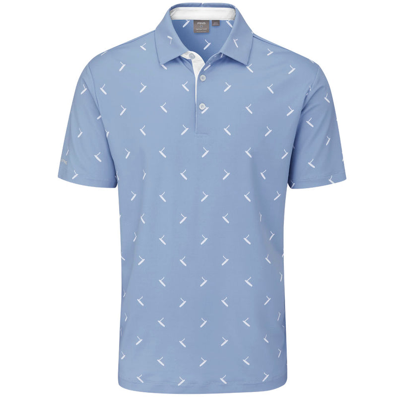 Ping Gold Putter Printed Polo Shirt - Spring Blue Multi