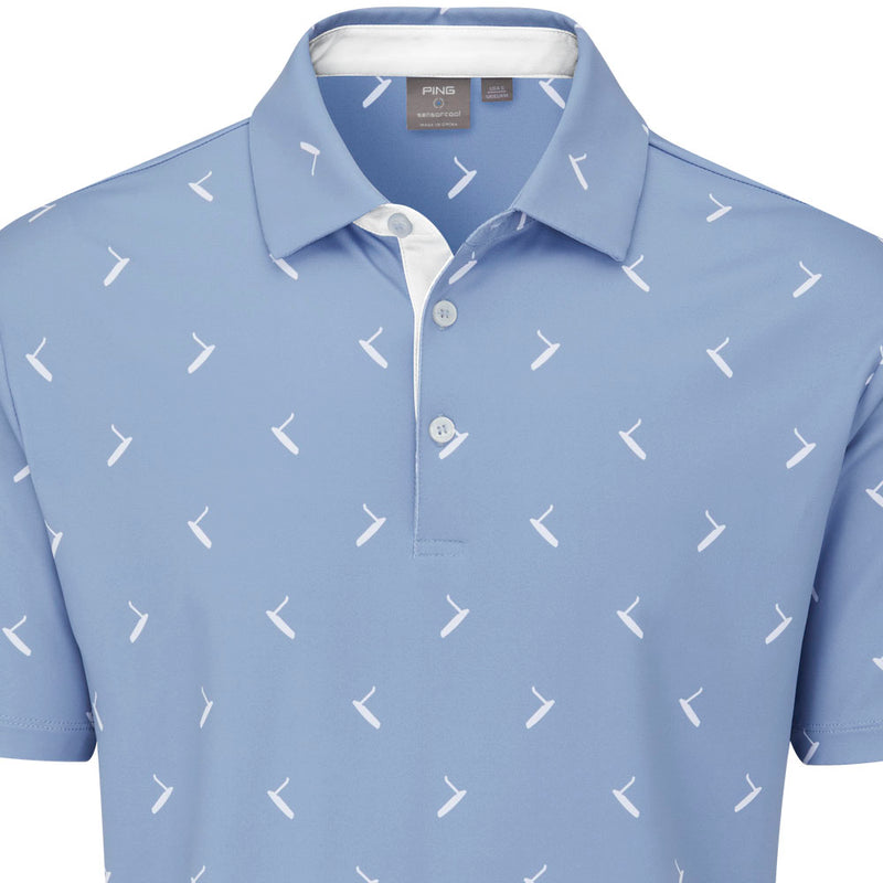 Ping Gold Putter Printed Polo Shirt - Spring Blue Multi