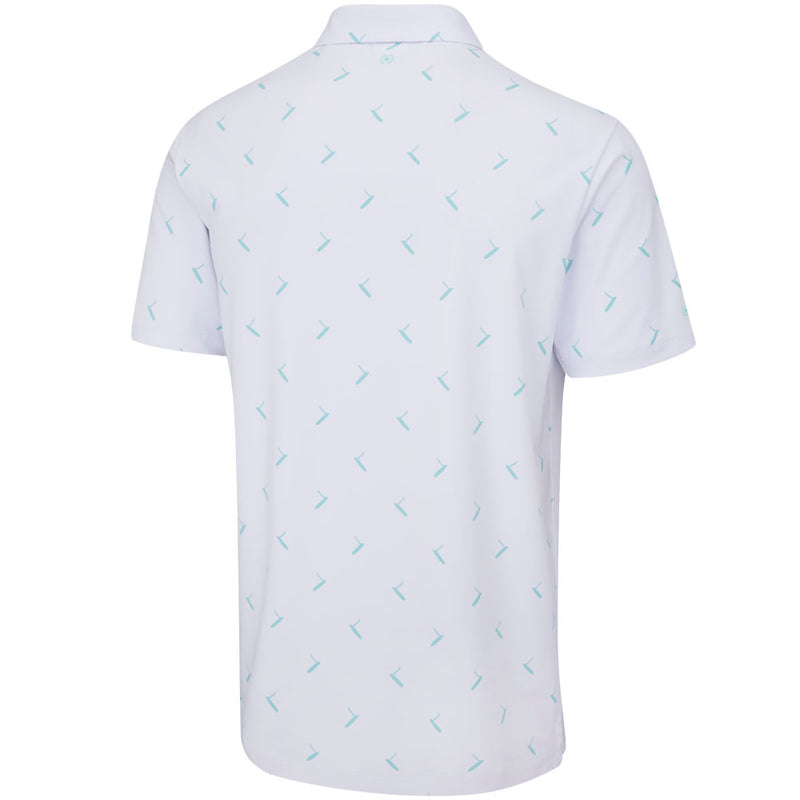 Ping Gold Putter Printed Polo Shirt - White/Aruba Blue Multi