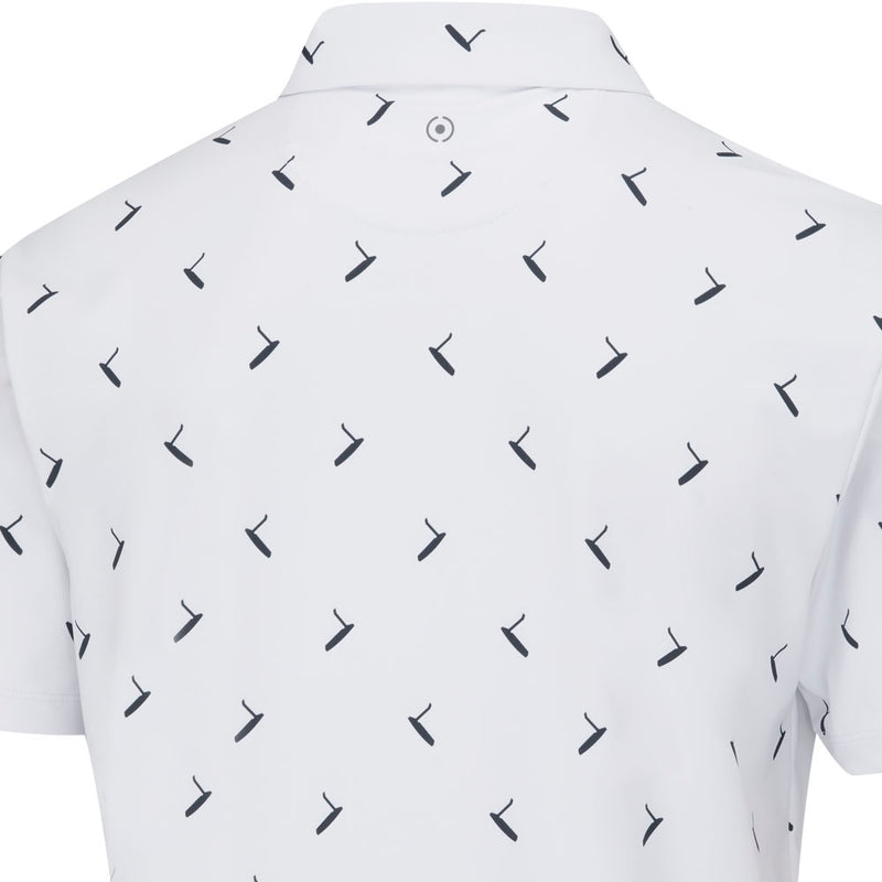 Ping Gold Putter Printed Polo Shirt - White/Navy Multi