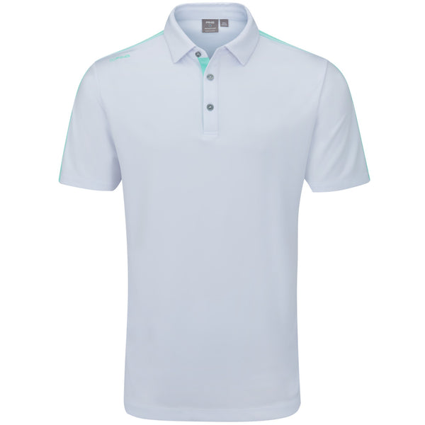 Ping Inver Polo Shirt - White/Aruba Blue Multi