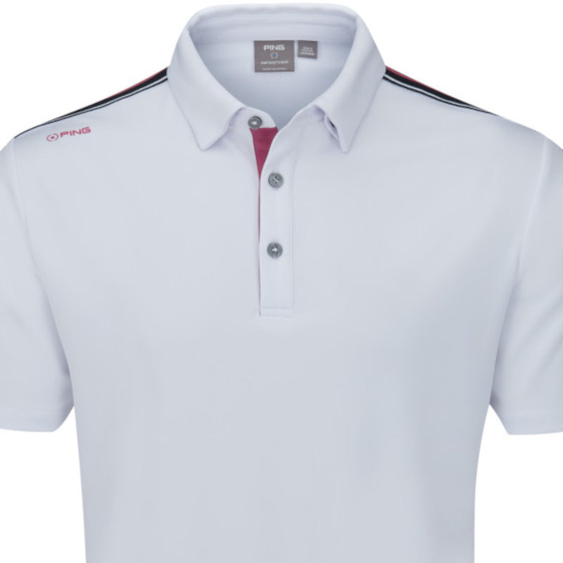 Ping Inver Polo Shirt - White/Navy Multi