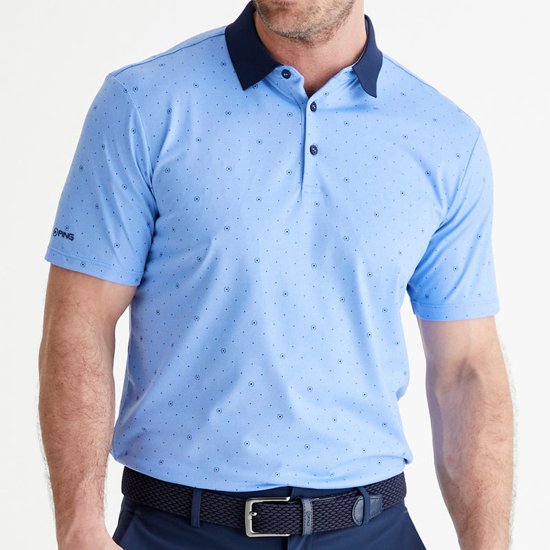 Ping Jared Polo Shirt - Cornflower Blue/Navy