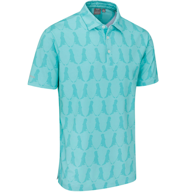 Ping Mr. Ping Printed Polo Shirt - Aruba Blue Multi