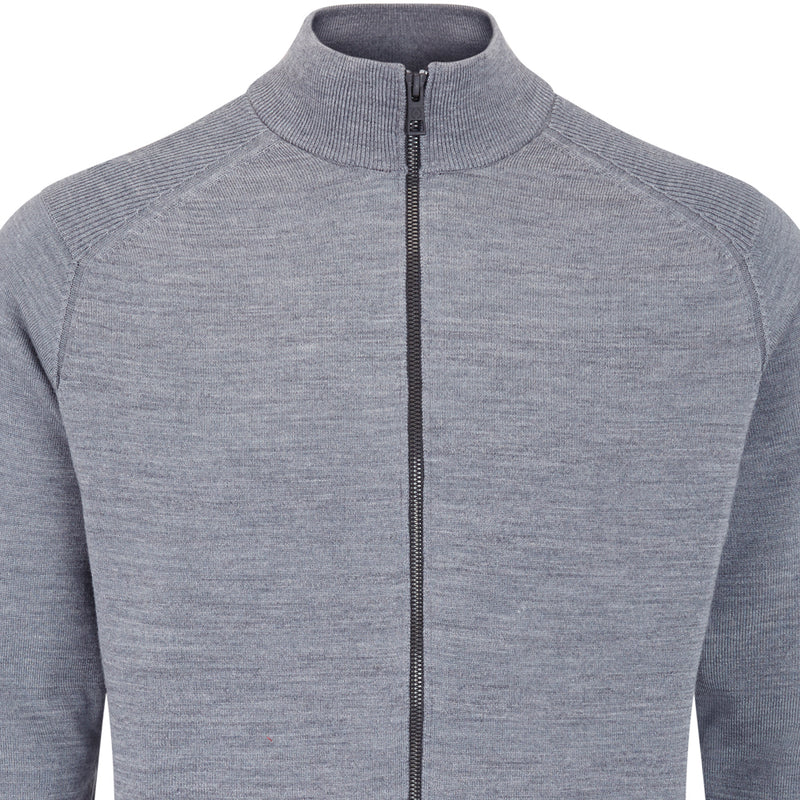 Ping Murphy Full Zip Sweater - French Grey Marl