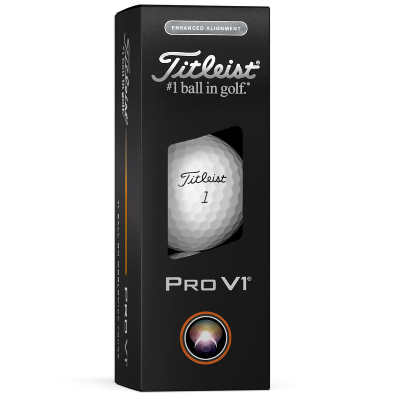 Titleist Pro V1 Enhanced Alignment Golf Balls - White - 12 Pack