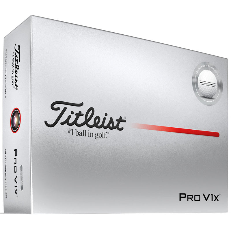 Titleist Pro V1x Enhanced Alignment Golf Balls - White - 12 Pack