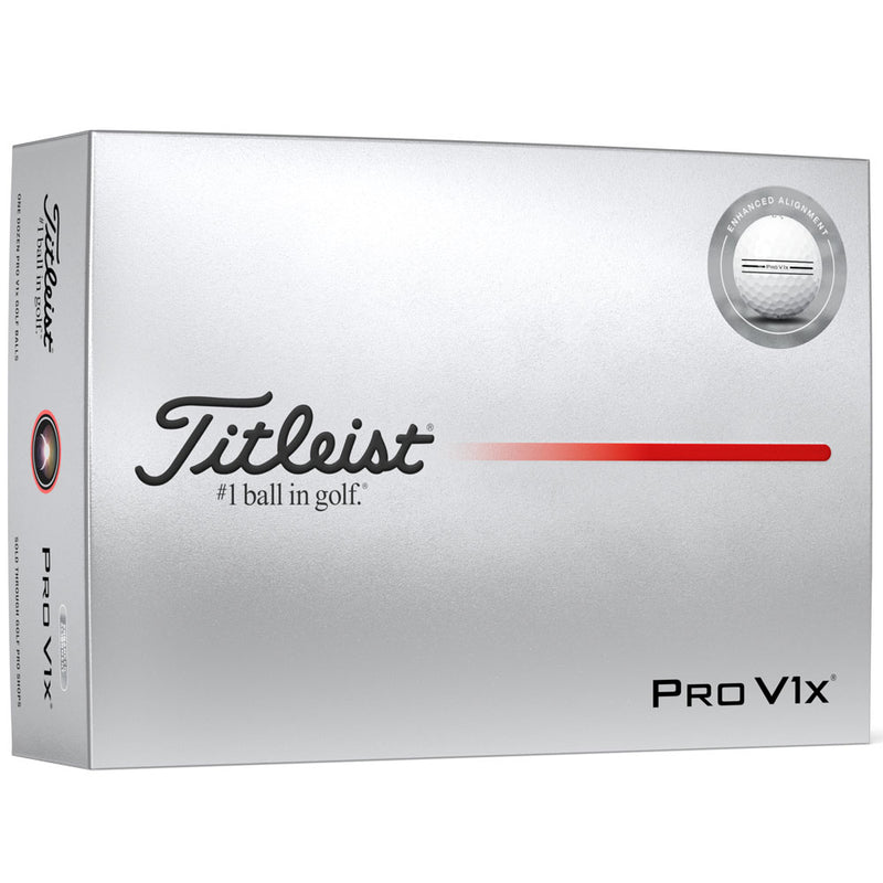 Titleist Pro V1x Enhanced Alignment Golf Balls - White - 12 Pack