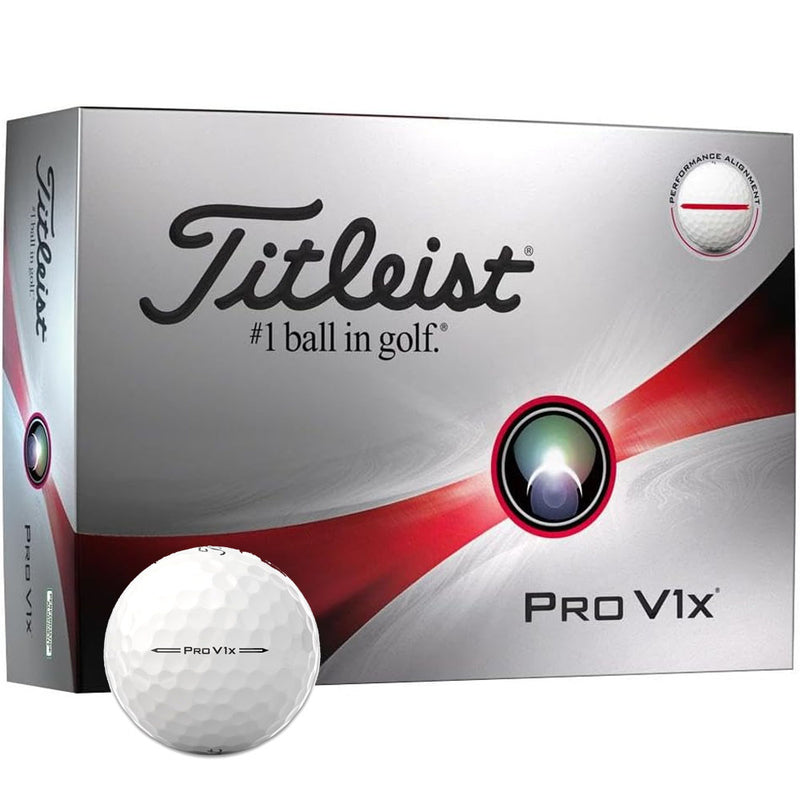 Titleist Pro V1x Performance Alignment Golf Balls - White - 12 Pack