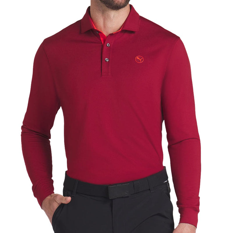 Puma Cloudspun Longsleeve Midweight Polo Shirt - Intense Red/Redmazing