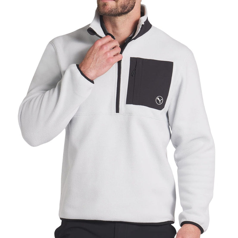 Puma Fleece 1/4 Zip Sweater - Ash Gray/Puma Black