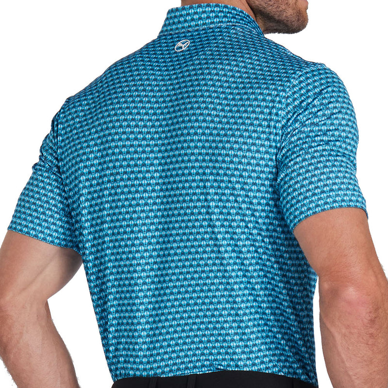 Puma MATTR Palm Deco Polo Shirt - Aqua Blue/Black