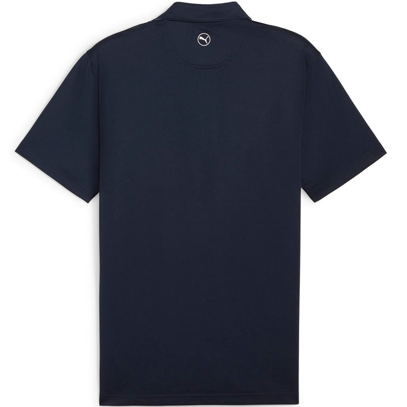 Puma Pique Gingham Solid Polo Shirt - Deep Navy