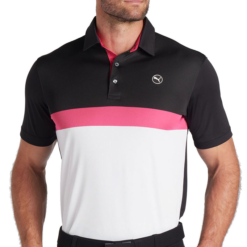 Puma Pure Colorblock Polo Shirt - White Glow/Black