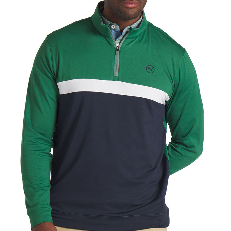 Puma Pure Colorblock 1/4 Zip Pullover - Vine/Deep Navy