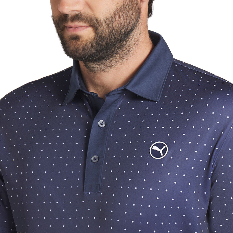 Puma Pure Geo Polo Shirt - Deep Navy/White Glow