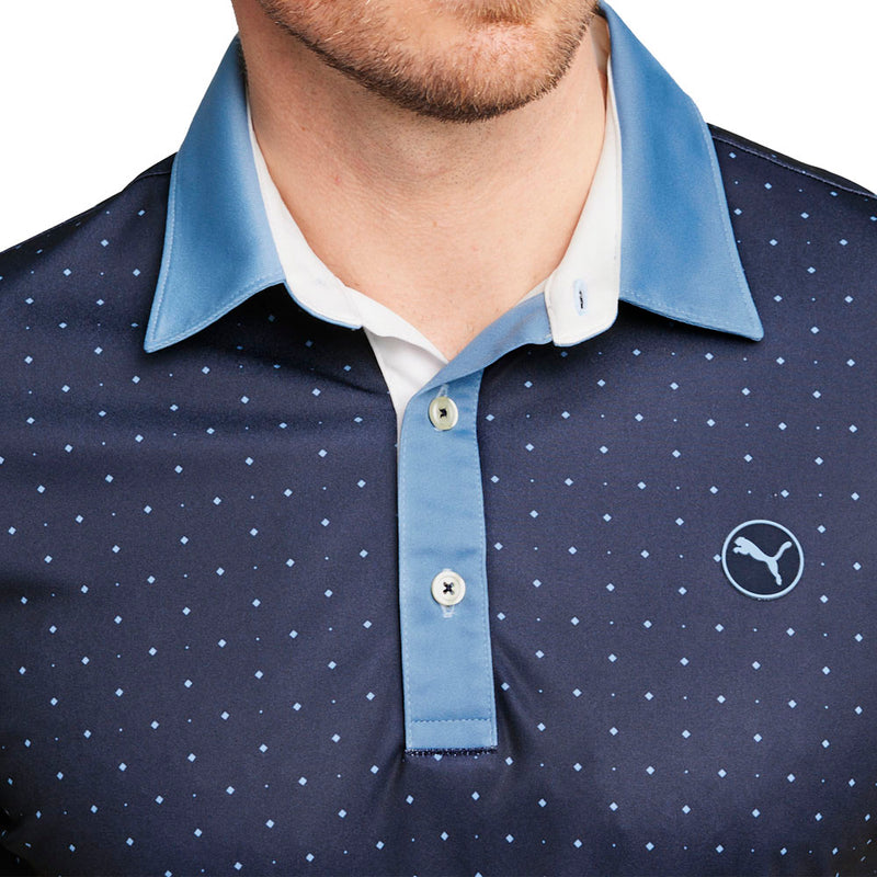 Puma Pure Geo Polo Shirt - Deep Navy/Zen Blue